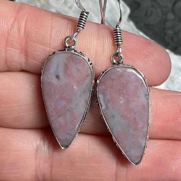 Red Moss Agate Earrings - Picture 1 of 7